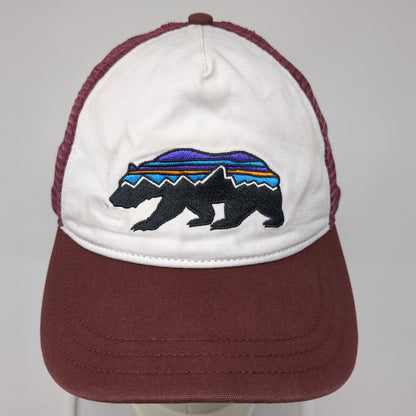 Patagonia California Bear Snapback Trucker Hat Red OS Adjustable Mesh Back