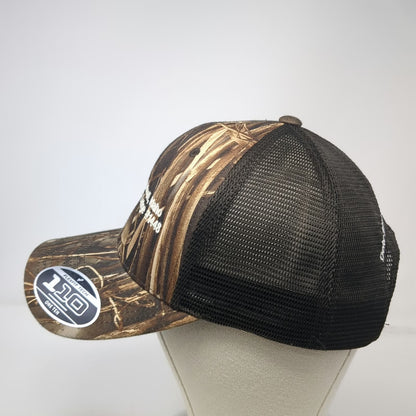 Flexfit Trucker Hat Brown One Size Camo Caldwell Idaho Elks Lodge Snapback Mesh