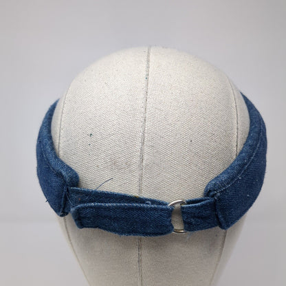 Unbranded Strapback Sun Visor Hat Blue One Size Adjustable Lightweight Denim