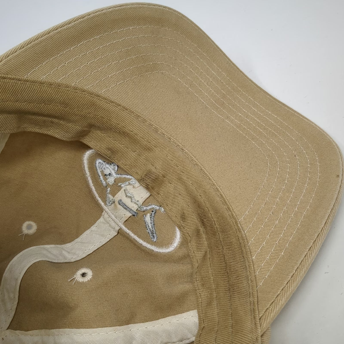 Greg Norman Baseball Cap Beige One Size Shark Logo Cotton Contrast Stitching Hat