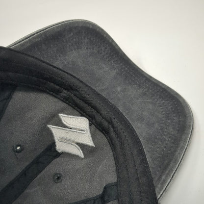 Three In Suzuki Baseball Cap Gray One Size Slideback Embroidered Logo Moto Hat
