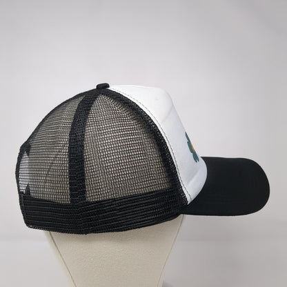 Smiley Flowers Snapback Trucker Hat Black OSFA Mesh Back Adjustable