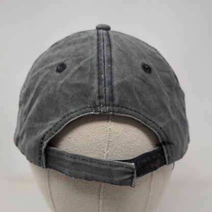 NY Strapback Hat Gray One Size Embroidered Adjustable Outdoor 6 Panel