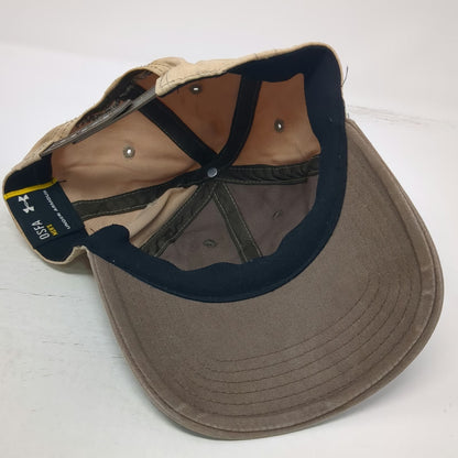Under Armour Snapback Hat Brown One Size Two Tone Logo Embroidered Baseball Cap