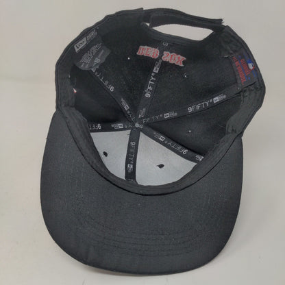 New Era Men's Strapback Hat Black Adjustable Embroidered Boston Red Sox Logo