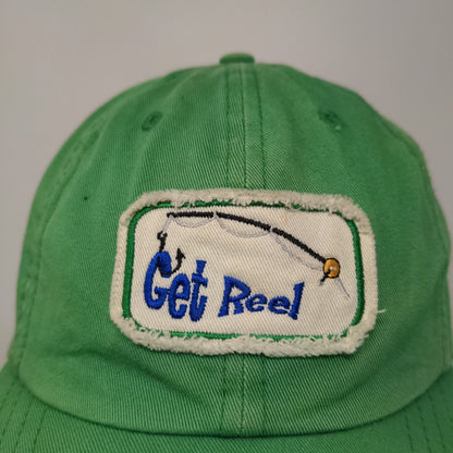 Bass Pro Shops Boy's Slideback Hat Green Distressed Patch Logo Get Reel Fishing