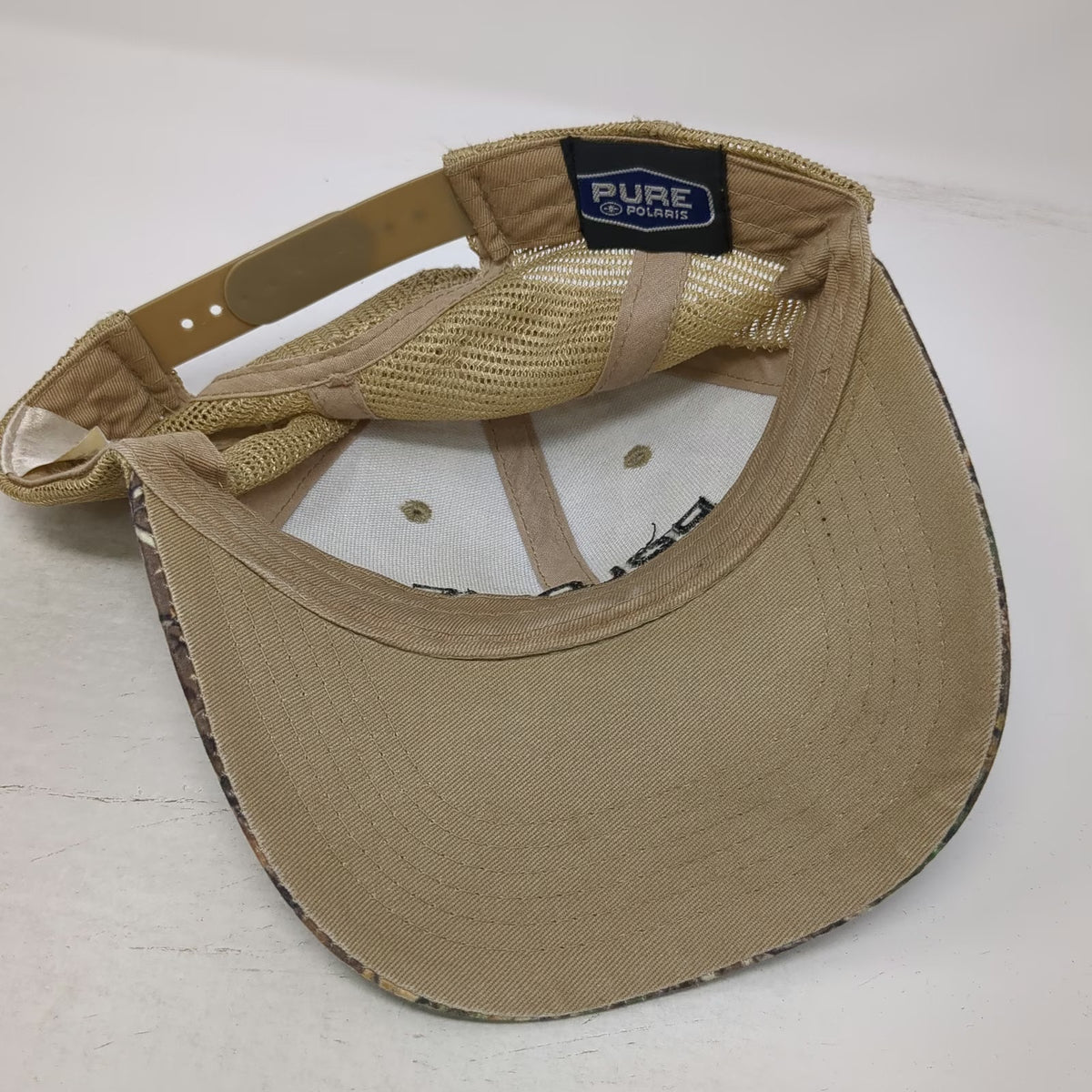 Polaris Trucker Hat Brown Camouflage One Size Mesh Back Snapback