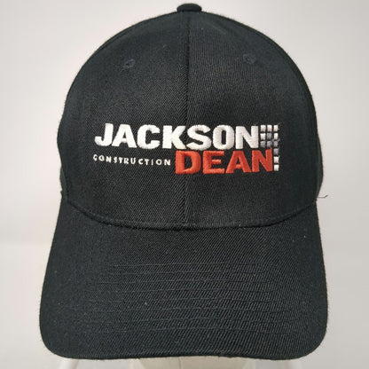 Flexfit Baseball Cap Black XL Jackson Construction Dean 6 Panel Curved Brim Hat
