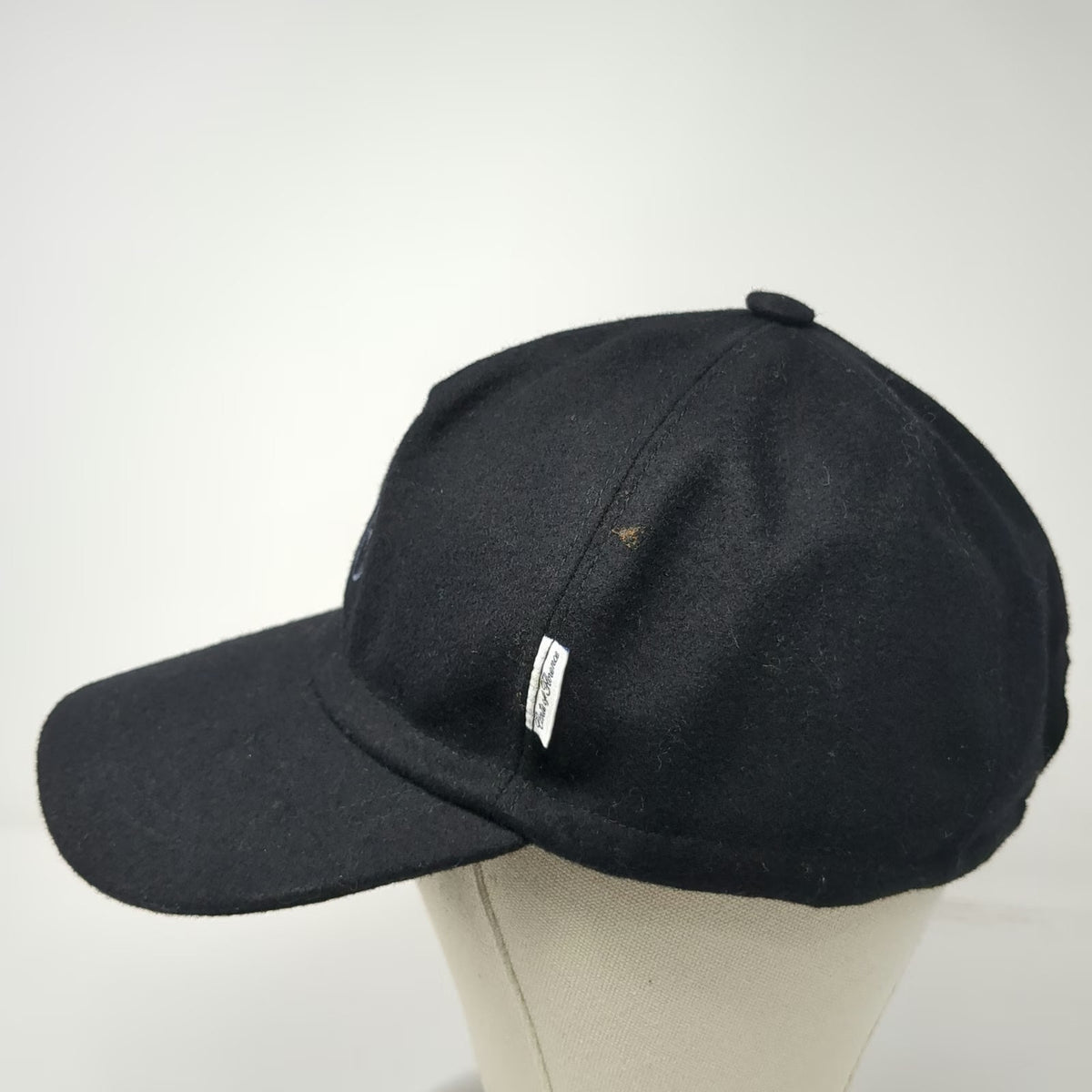 Conte of Florence 5 Panel Black OS Italy Cotton Fleur De Lis Logo Hat Slide