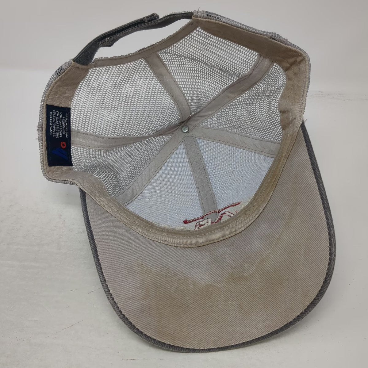 Agri Beef Baseball Cap Gray One Size Mesh Back Strapback Contrast Stitch Hat
