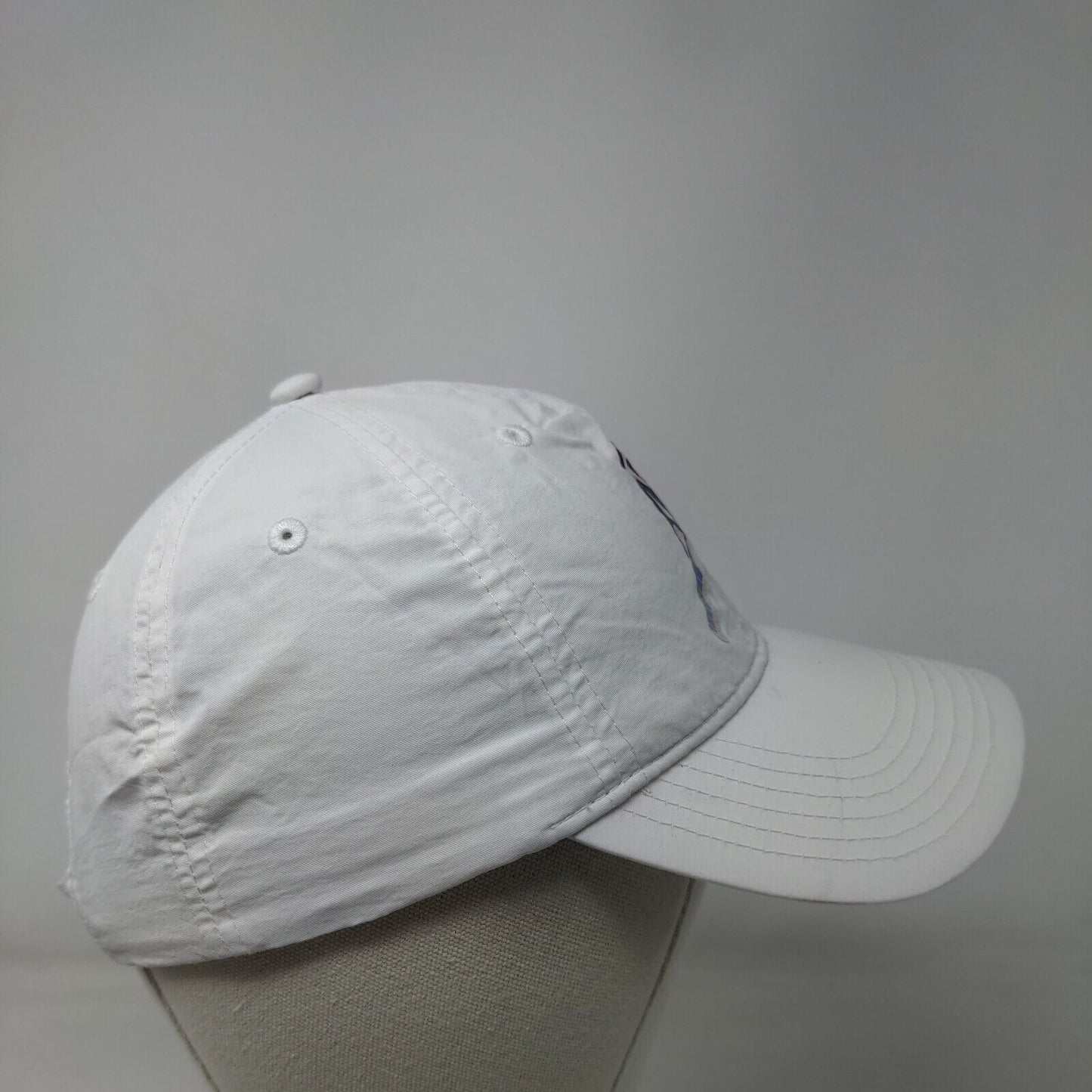 Love Strapback Hat White One Size Adjustable Graphic Print Vented Holes Nylon