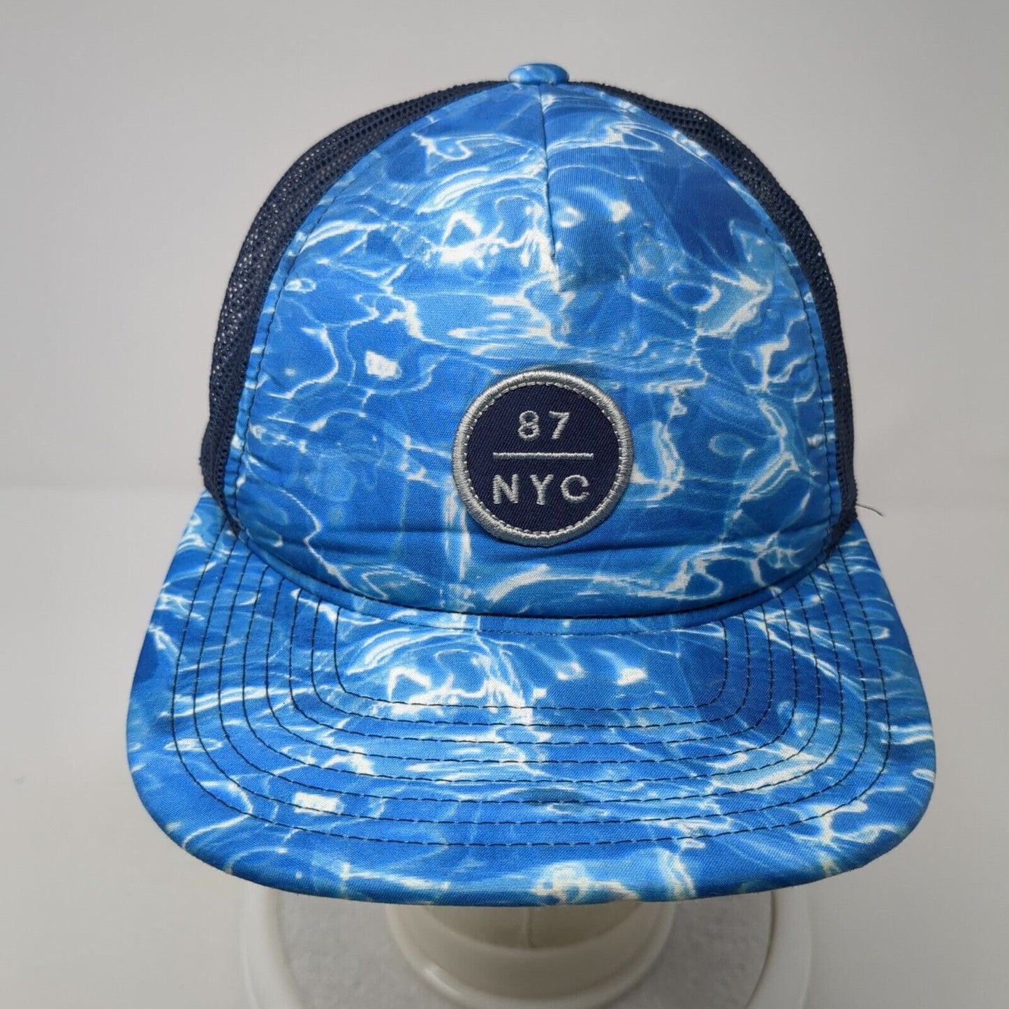 87 NYC Snapback Trucker Hat Blue One Size Adjustable Mesh Back Aeropostale