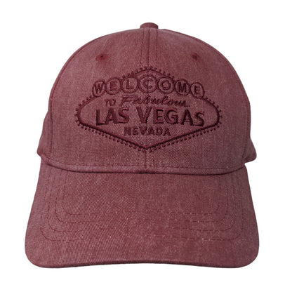 Welcome To Fabulous Las Vegas Nevada Strapback Hat Red One Size Embroidered