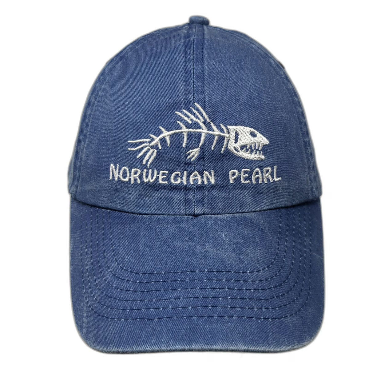 DMR Baseball Cap Blue One Size Fish Skeleton NCL Norwegian Pearl Cruise Ship Hat