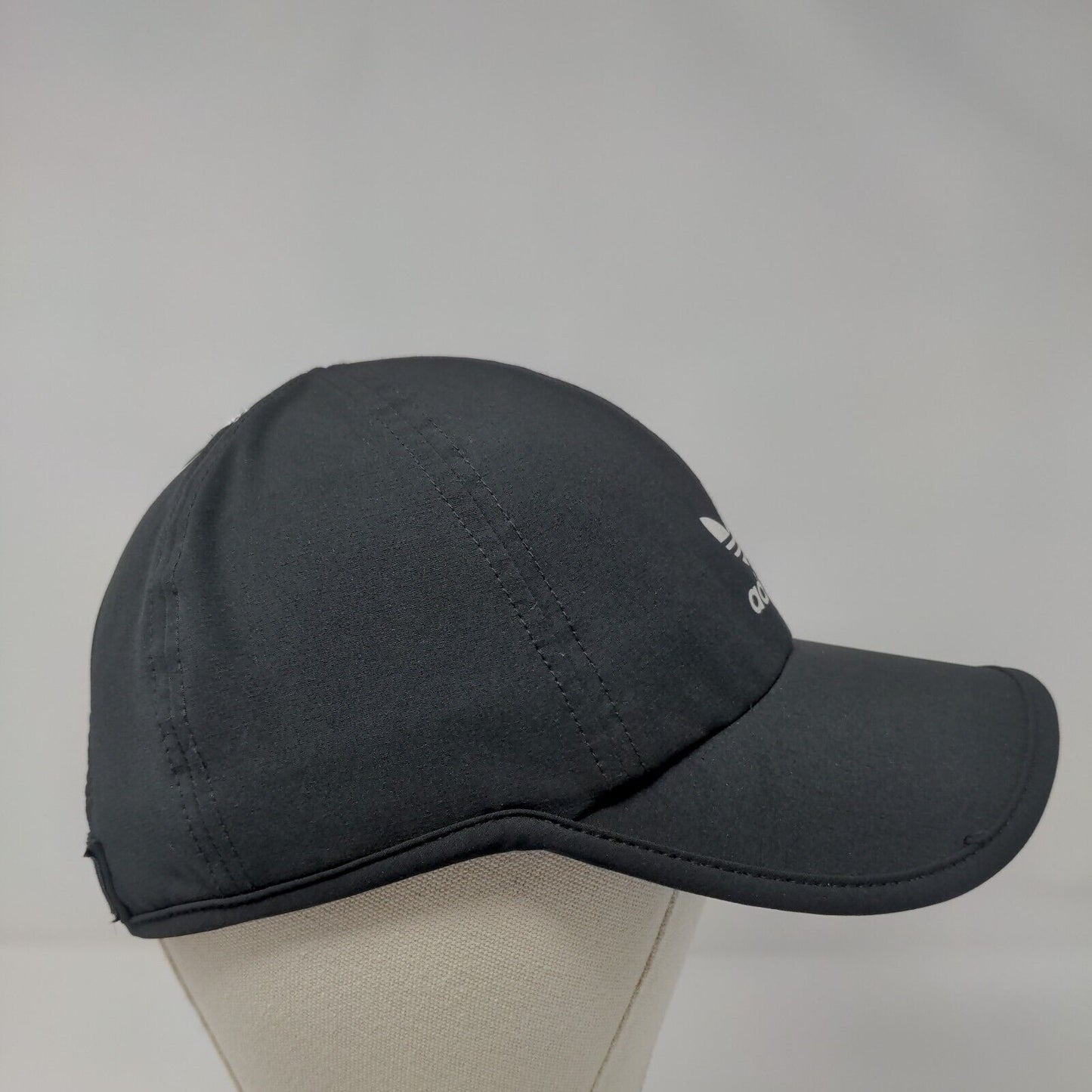 Adidas Strapback Hat Black OSFA Adjustable Lightweight 3-Stripes 6 Panel