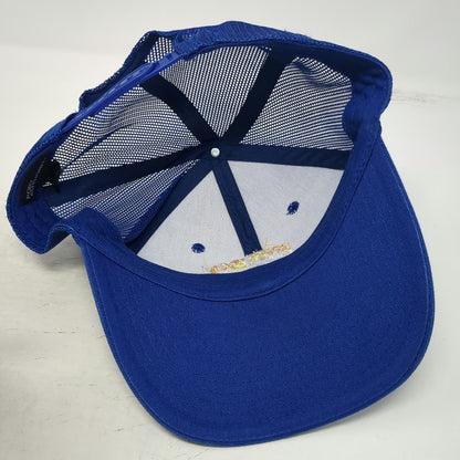 Port Authority Trucker Hat Blue One Size Snapback Mesh River Edge Mountains Logo