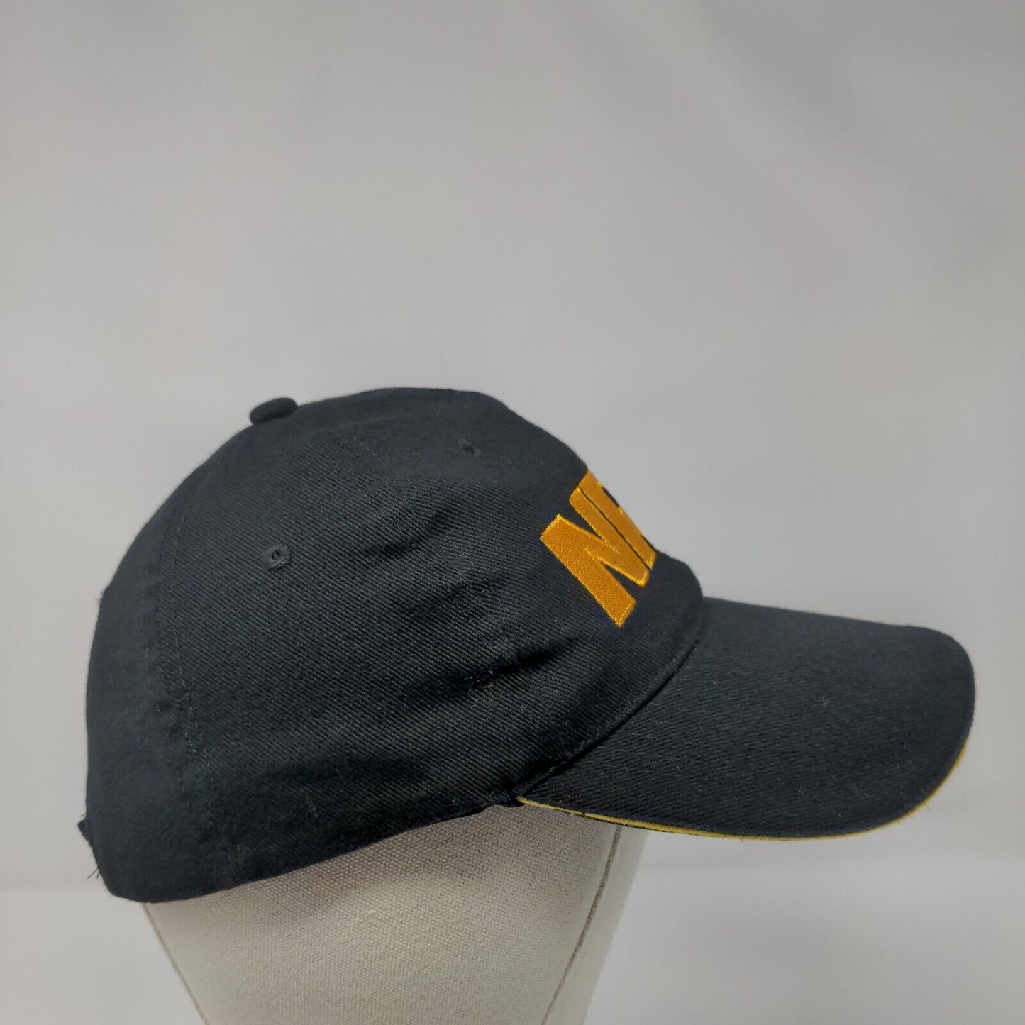 NRA Strapback Hat Black One Size Adjustable Embroidered American Flag