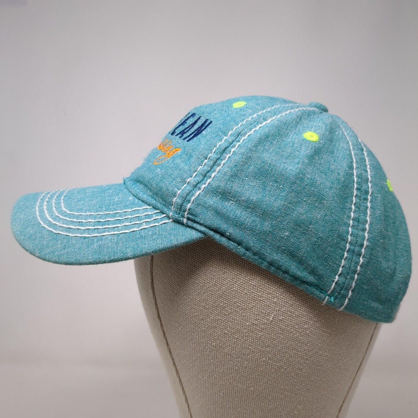 Caribbean Cruising Snapback Hat Green One Size Embroidered ACE USA
