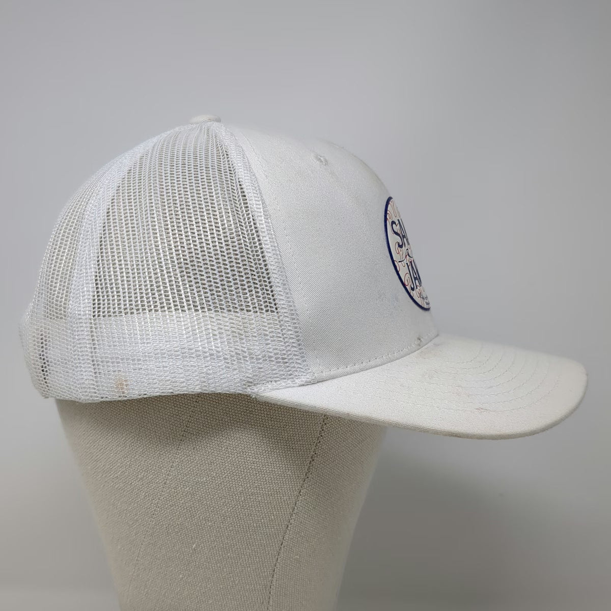 KBETHOS Trucker Hat White One Size Snapback Mesh Sand Jamm Wildwood NJ Graphic