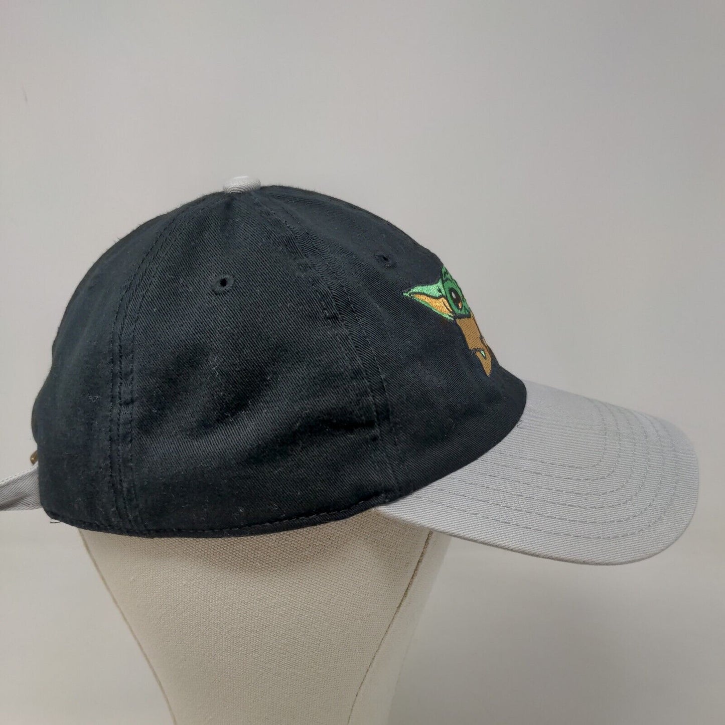 Star Wars Men's Slideback Hat Black OSFM Embroidered Grogu Baby Yoda Logo