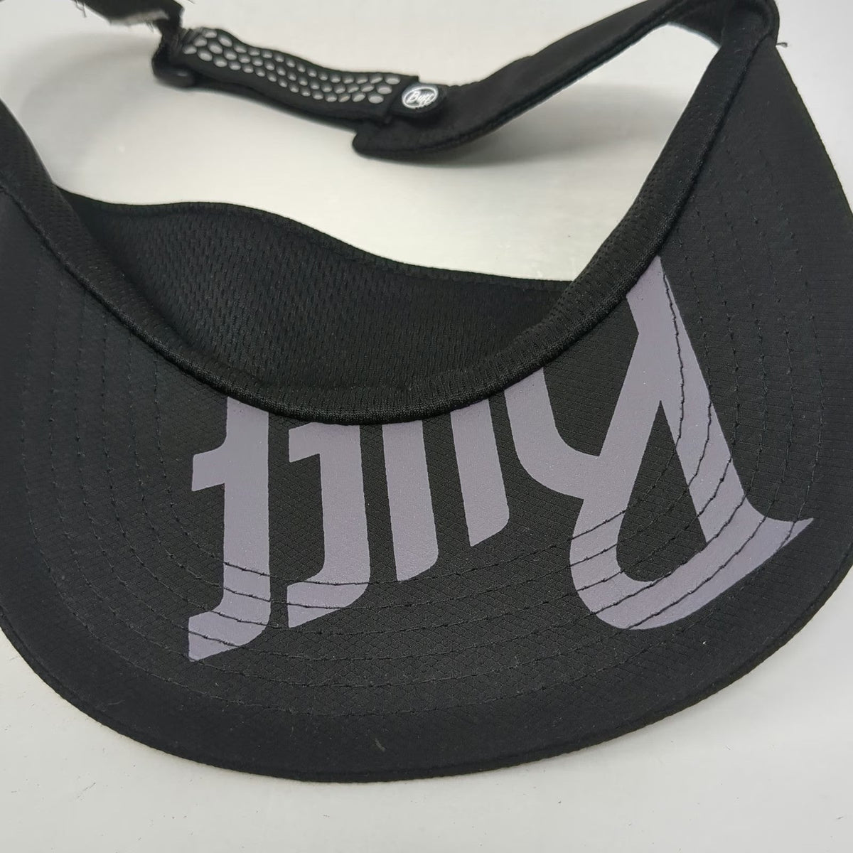 Buff Visor Black One Size Performance Running Logo Hat Reflective Strapback