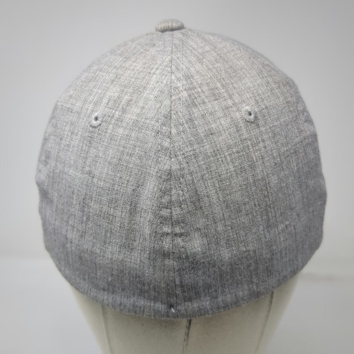 Flexfit Baseball Cap Gray M Heathered Fabric Sun Patch Structured Fitted Hat