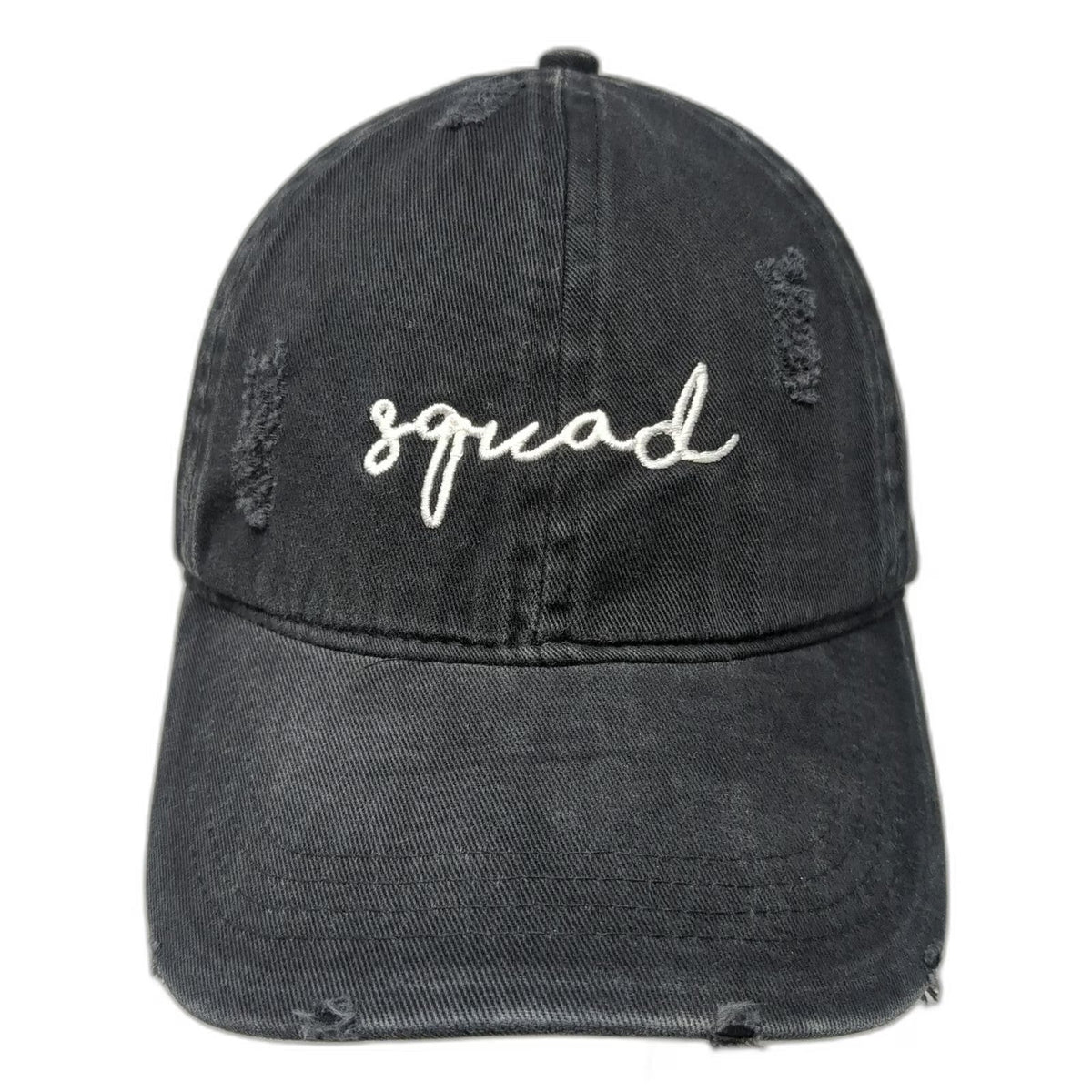 David and Young Baseball Cap Black One Size Squad Embroidery Slideback Hat