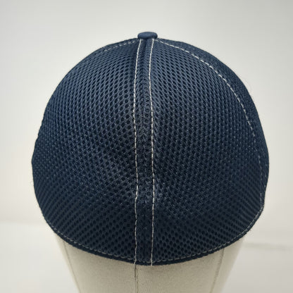 New Era GE Oil & Gas Baseball Cap Blue M Mesh Stretch Fit Contrast Stitch Hat