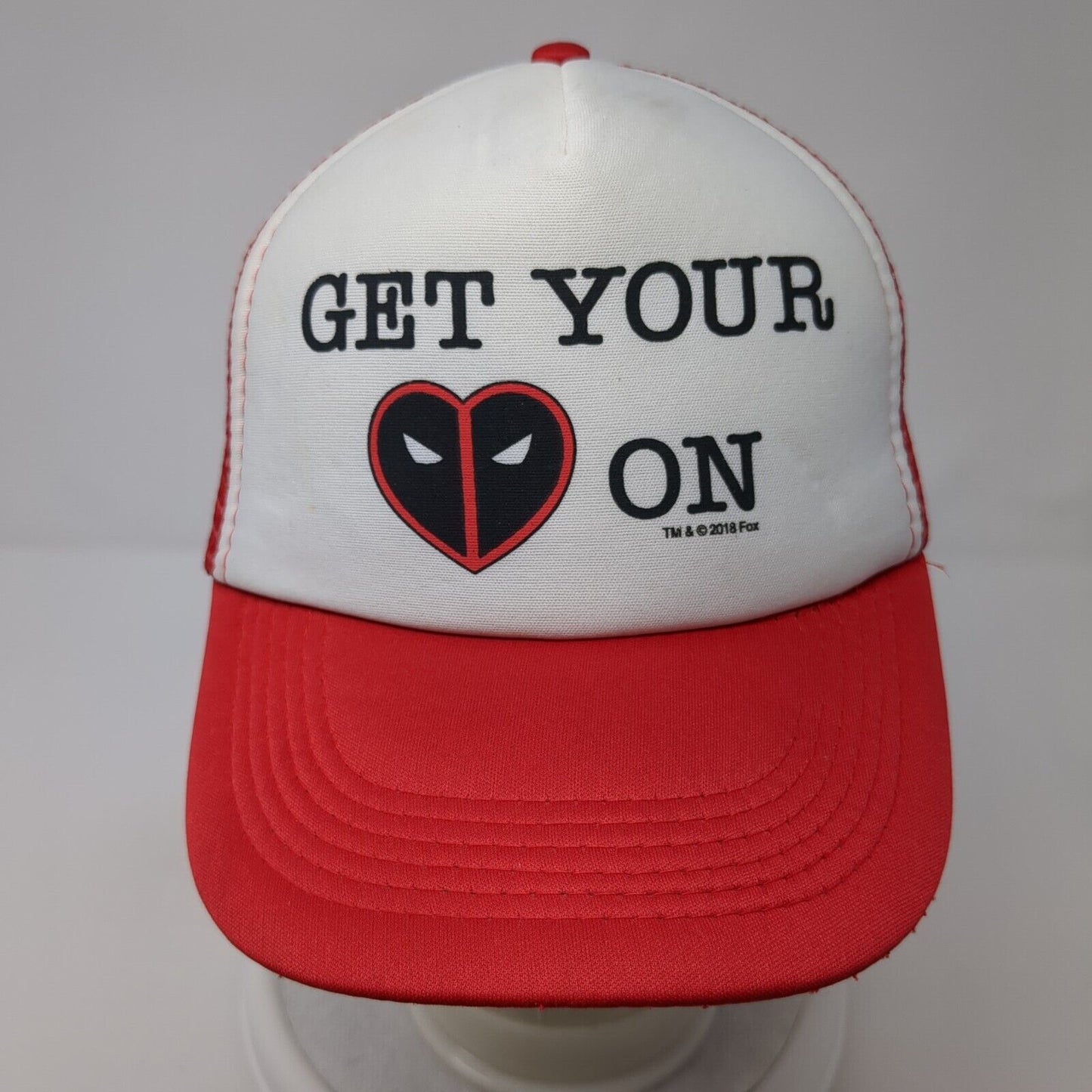 Get Your Heart On Snapback Trucker Hat Red One Size Adjustable Mesh Back