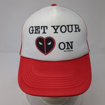 Get Your Heart On Snapback Trucker Hat Red One Size Adjustable Mesh Back