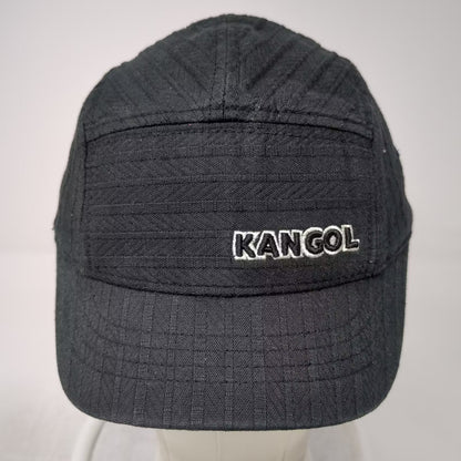 Kangol 5 Panel Black Hat M Fitted Flexfit Embroidered Logo Textured Fabric