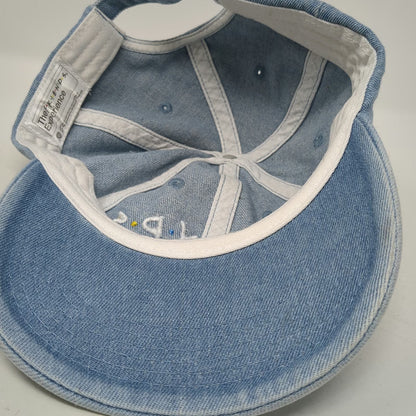 The Friends Experience Baseball Cap Blue Denim One Size Slideback Hat Logo