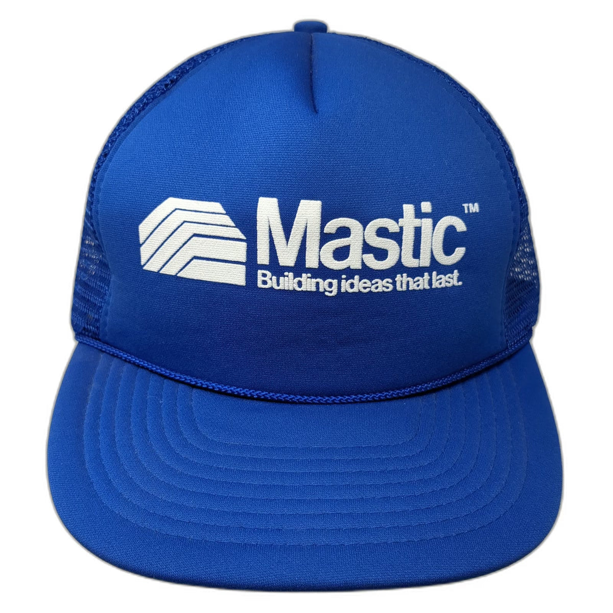 The Cincey Cap Blue Trucker Hat One Size Mastic Building Mesh Snapback Rope Cord