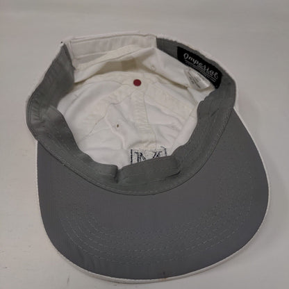 Letter M Strapback Hat White Small Embroidered Adjustable Imperial