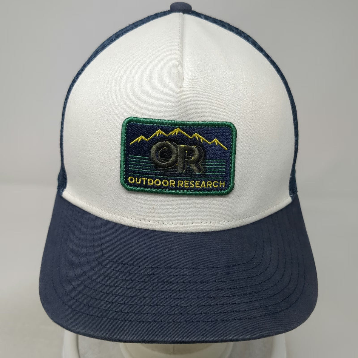 Outdoor Research Trucker Hat Blue White One Size Mesh Back Mountain Logo Patch