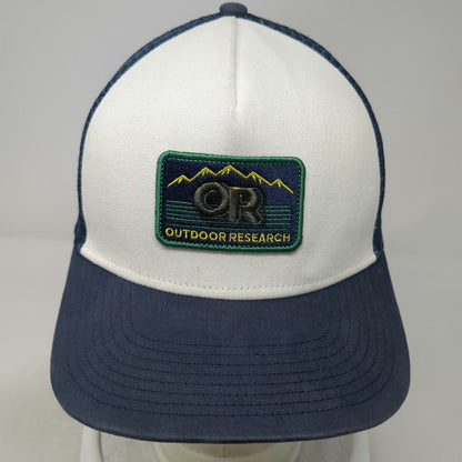 Outdoor Research Trucker Hat Blue White One Size Mesh Back Mountain Logo Patch