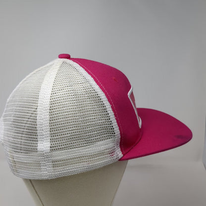 Airo Logo Patch Pink White Trucker Hat One Size Mesh Back Snapback Cap
