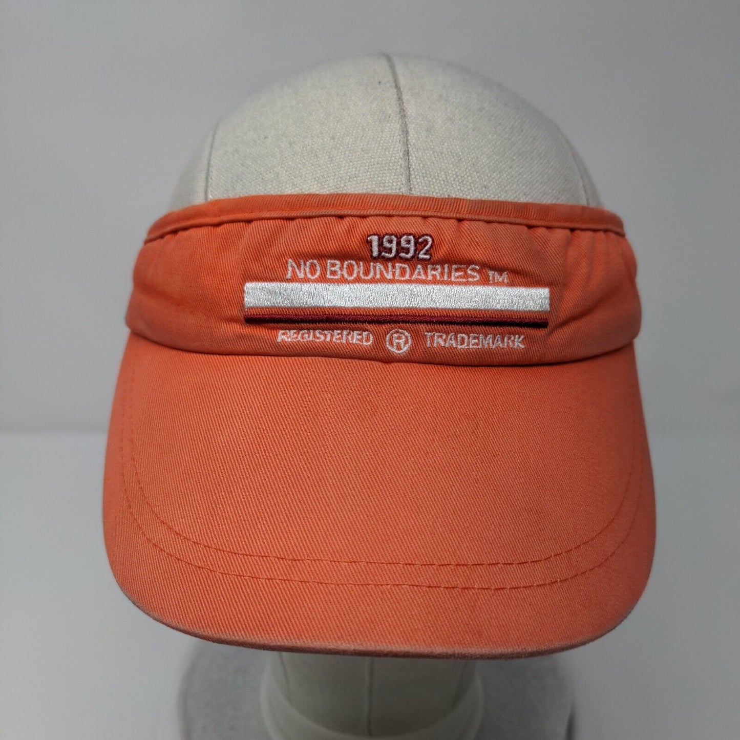 No Boundaries Strapback Sun Visor Hat Orange One Size Embroidered