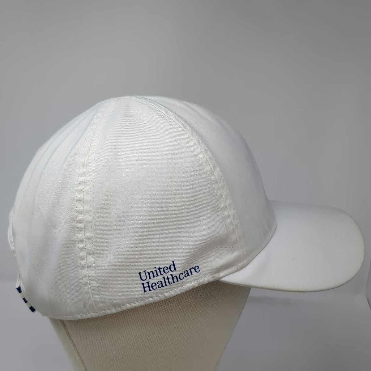 United Healthcare Logo Hat White Blue One Size Recycled Polyester Baseball Cap