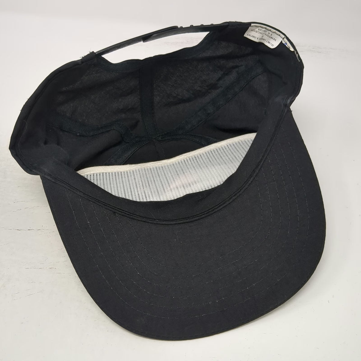 Bacardi Black Rum 5 Panel Hat One Size Nylon Snapback Red White Embroidered Logo