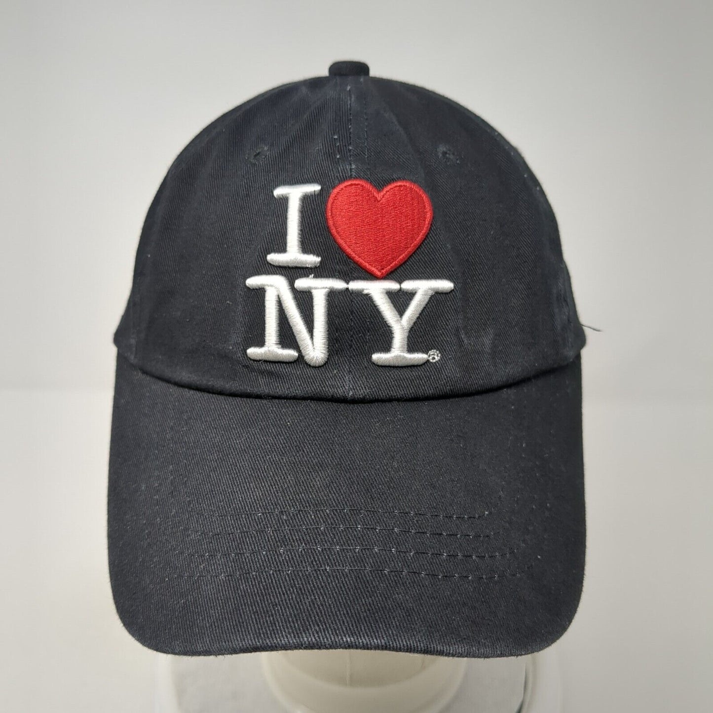 I Love NY Slideback Hat Black One Size Adjustable Embroidered Solid