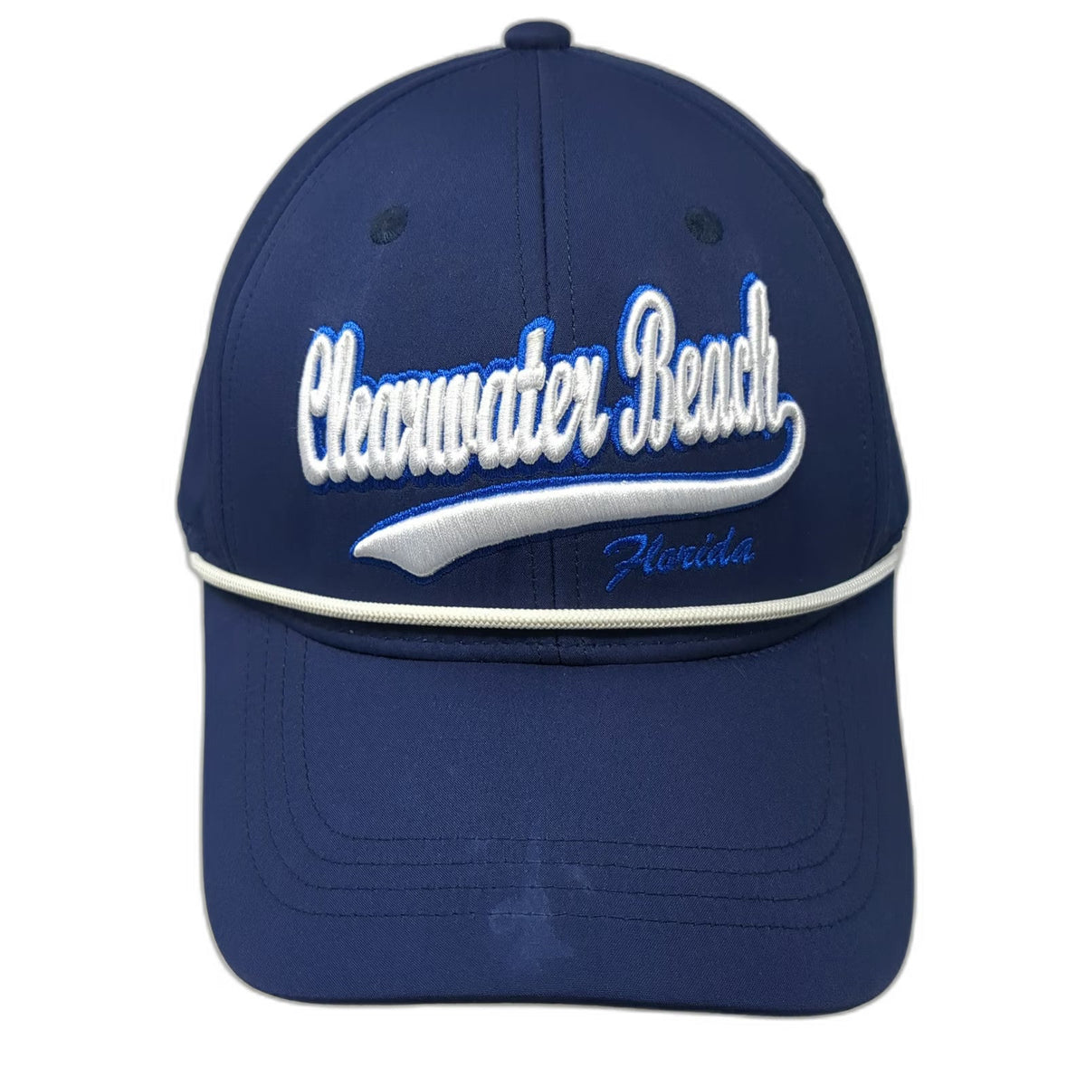 Free Style Baseball Cap Blue OSFM Strapback Clearwater Beach Florida Hat Rope