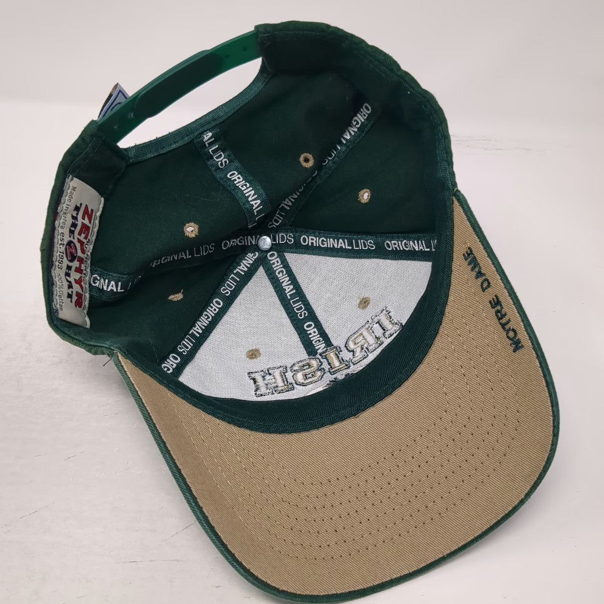 Zephyr Notre Dame Irish Snapback Hat Green One Size Embroidered Shamrock College