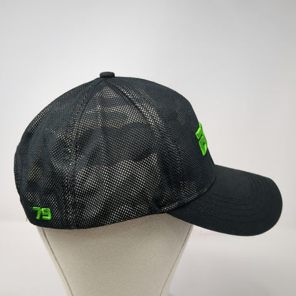 ESPN Camo Mesh Trucker Hat Black Green Gray One Size Snapback 79 Logo Sports TV