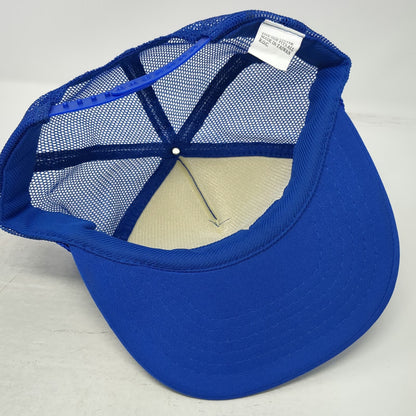 Blue Trucker Hat Alaska Bush Plane Scenic Mesh Snapback Foam Rope Logo Vintage