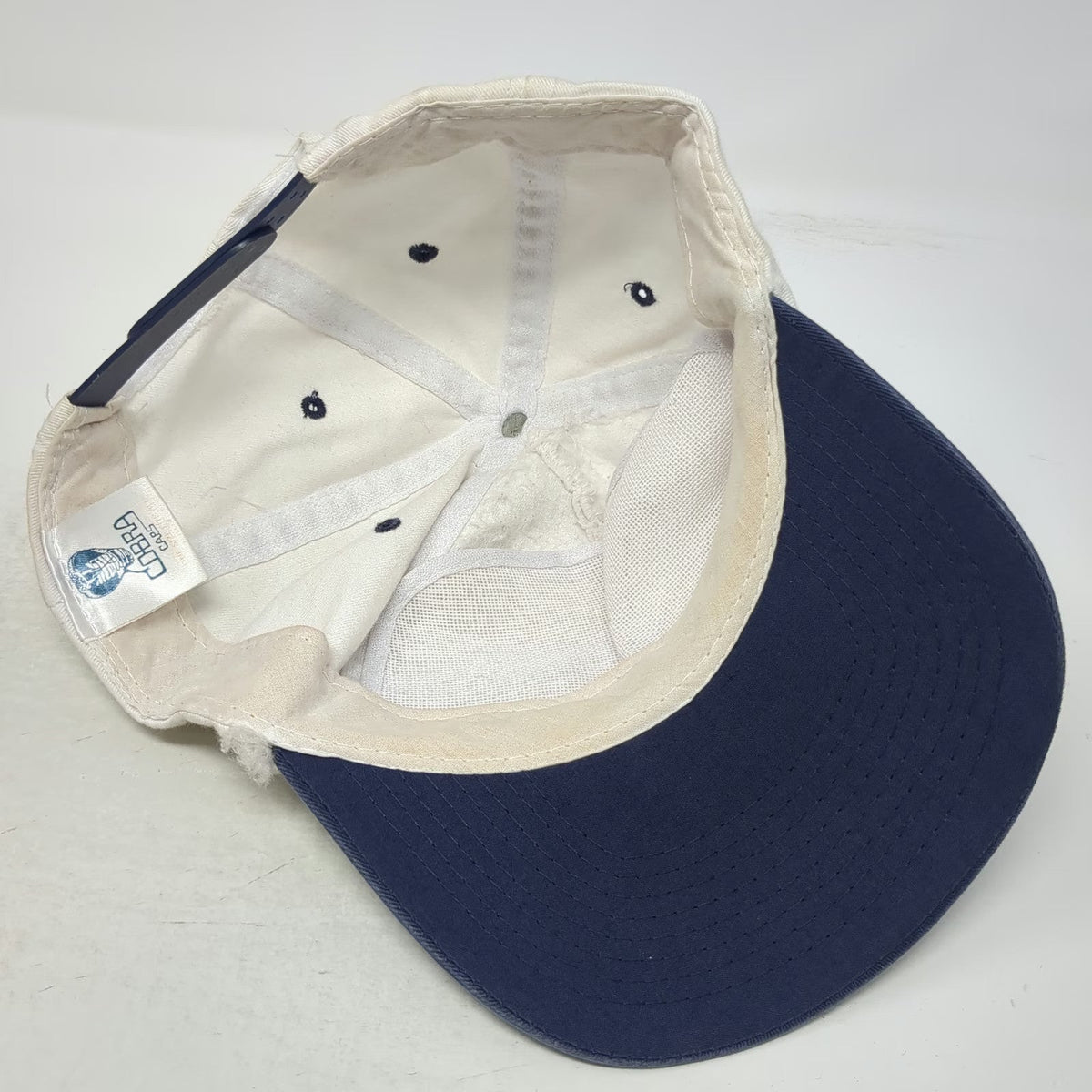 Cobra Caps 5 Panel White Blue One Size Snapback Aqua Glass Embroidered Logo Hat