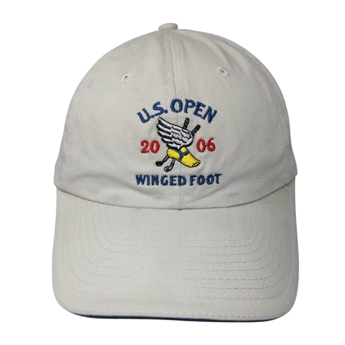 US Open 2006 Winged Foot USGA Member Slideback Hat Tan OS Adjustable Embroidered