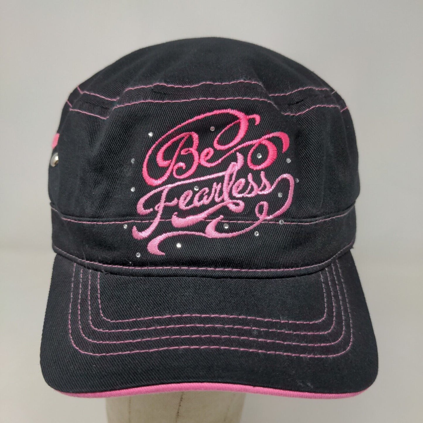 Susan G Komen Women's Strapback Cadet Cap Black Pink OSFM Embroidered Logo