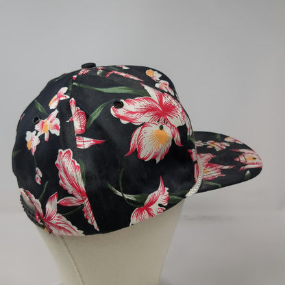 San Sun Trucker Black Floral Idaho Centennial Rope Snapback Hat Vintage
