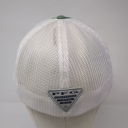 USA Fish Flag Fitted Mesh Back Trucker Hat Green One Size PFG Columbia